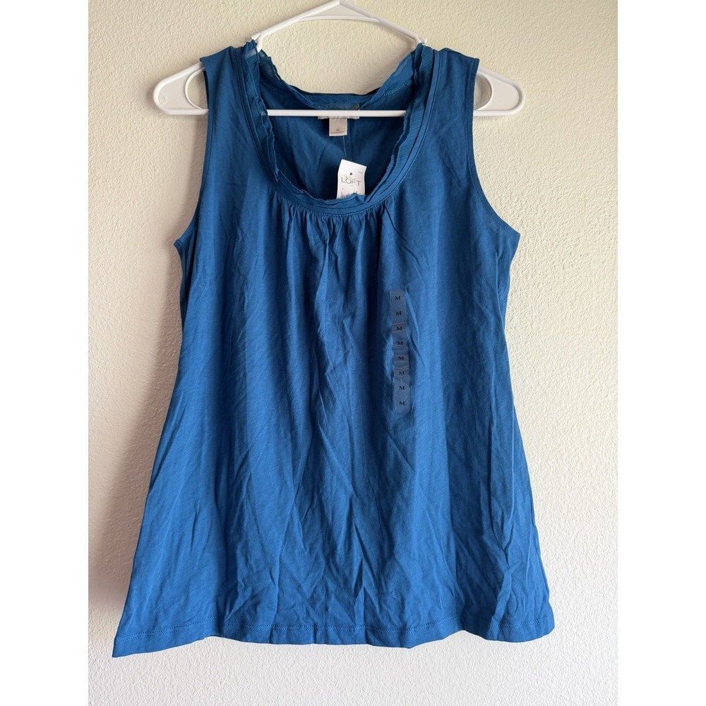 New Ann Taylor‎ LOFT  Women Blue Sleeveless Blouse Medium